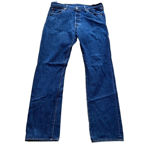 Vintage Levi's Mens W34 L34 Blue 501 Original Fit Button Fly Denim Jeans - Picture 3 of 16